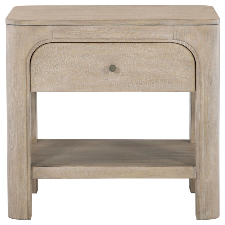 Solano 1-drawer Nightstand Bedside Table Weathered Mango view 3