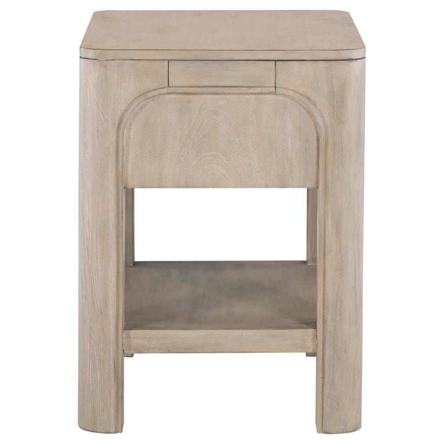 Solano 1-drawer Nightstand Bedside Table Weathered Mango view 5