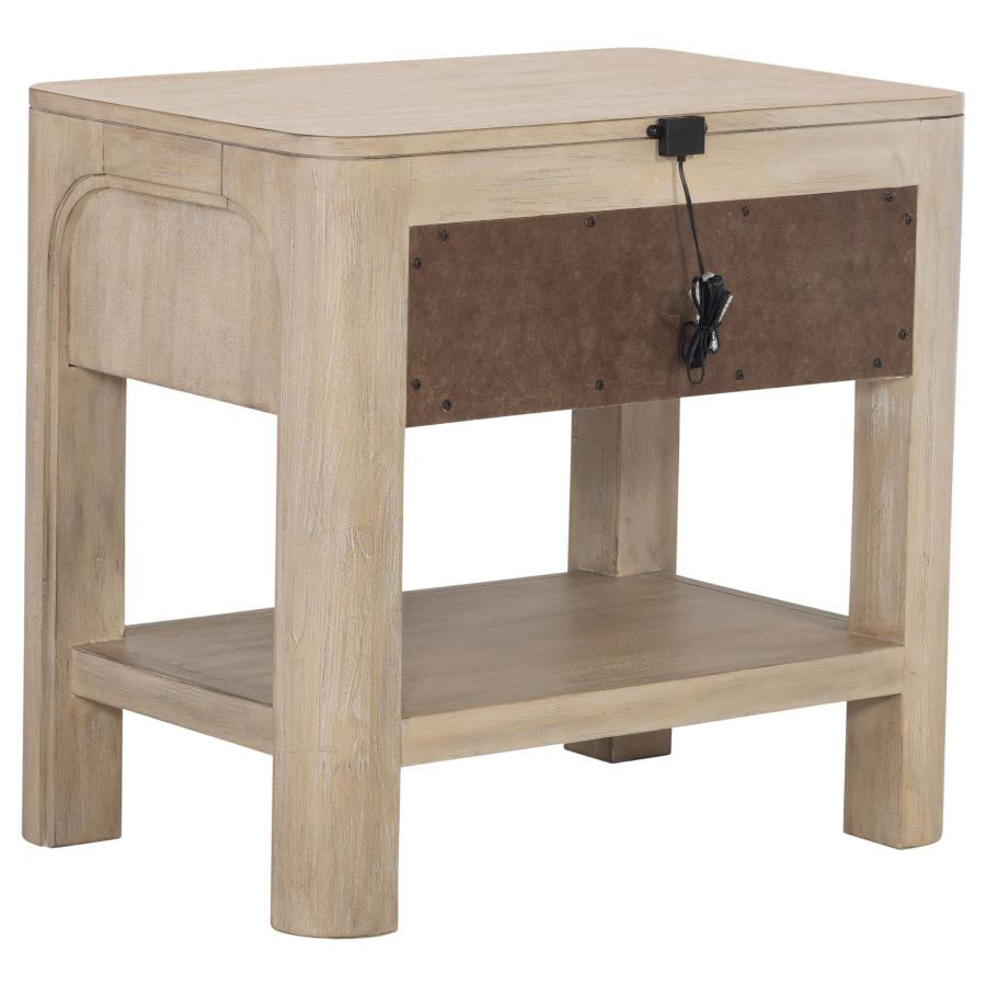 Solano 1-drawer Nightstand Bedside Table Weathered Mango view 6