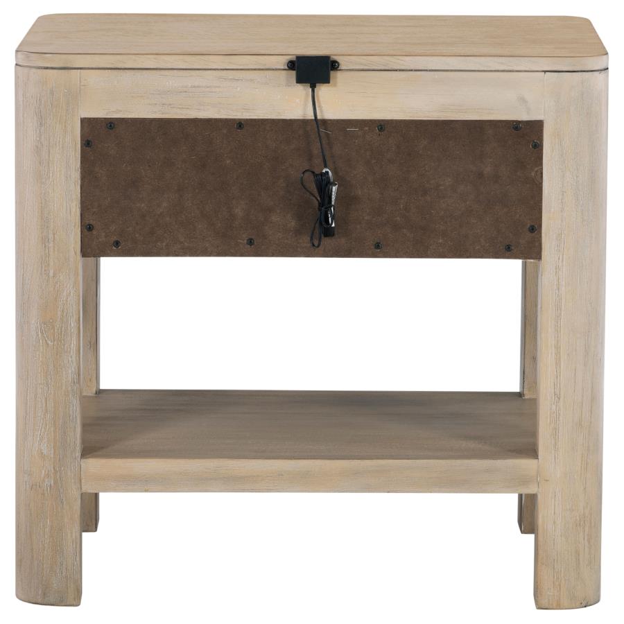 Solano 1-drawer Nightstand Bedside Table Weathered Mango view 7