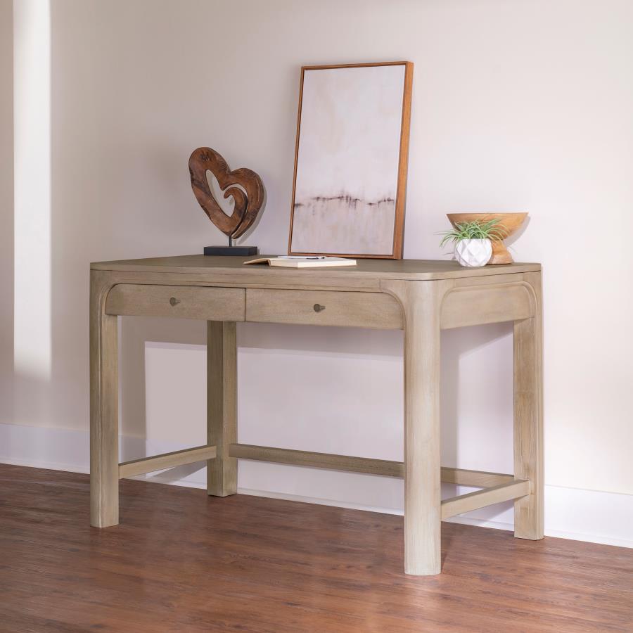 Solano 2-drawer Makeup Table Vanity Desk Weathered Mango view 2