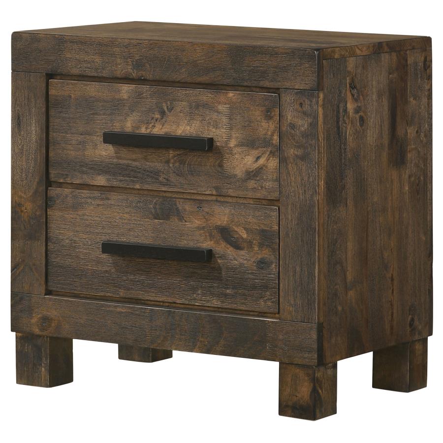 Woodmont 2-drawer Nightstand Rustic Golden Brown view 4