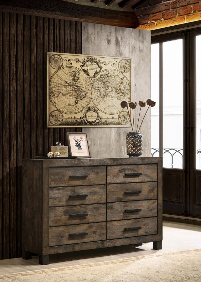 Woodmont 8-drawer Dresser Rustic Golden Brown view 2
