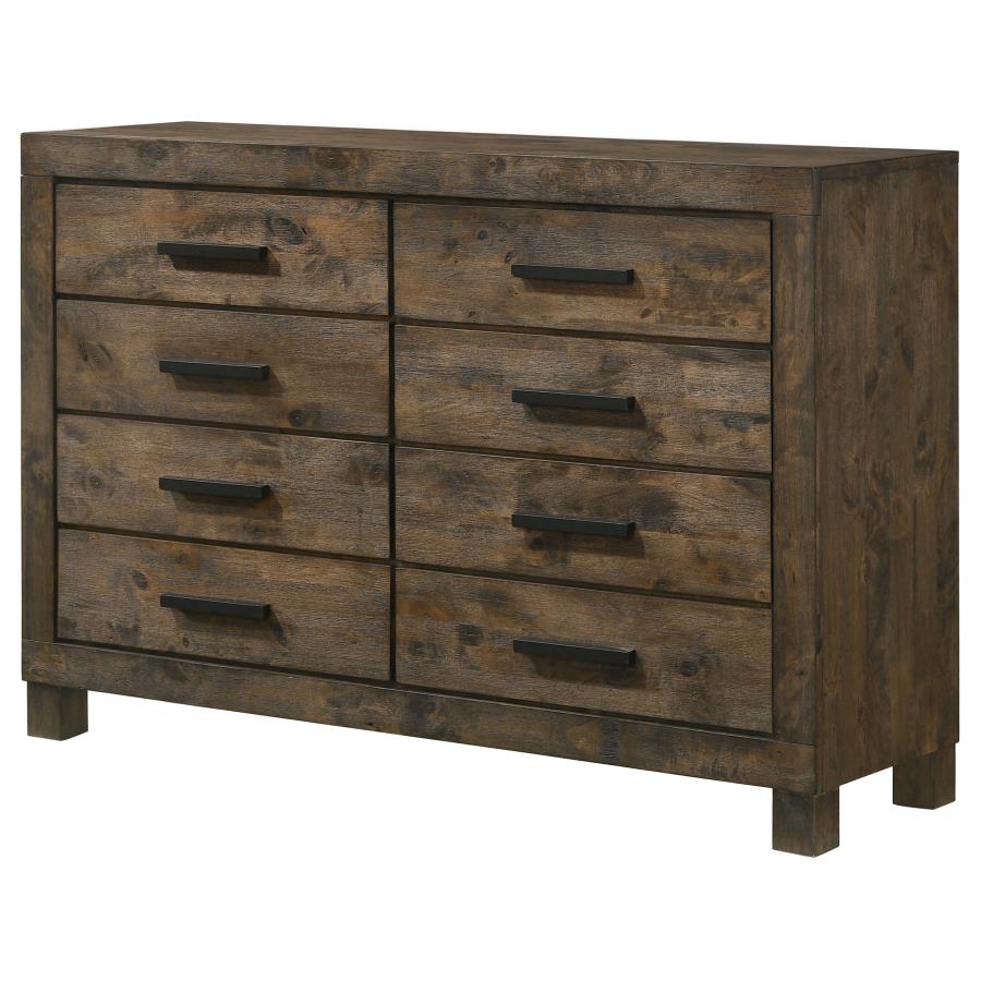 Woodmont 8-drawer Dresser Rustic Golden Brown view 4