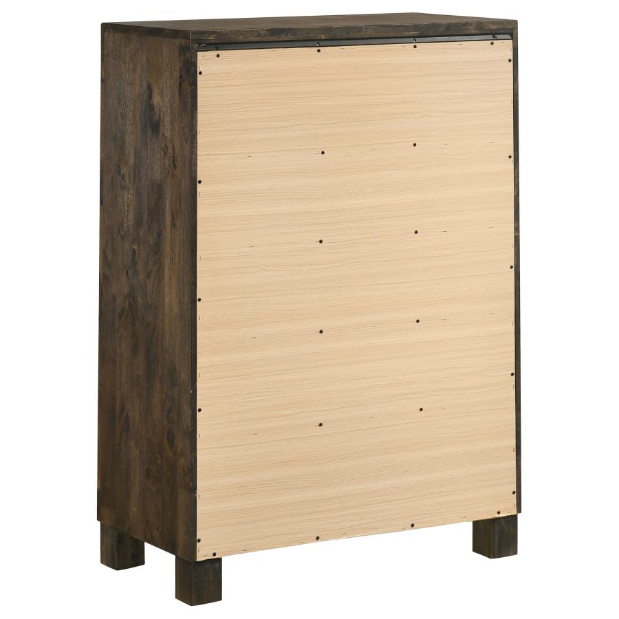 Woodmont 5-drawer Bedroom Chest Rustic Golden Brown view 6