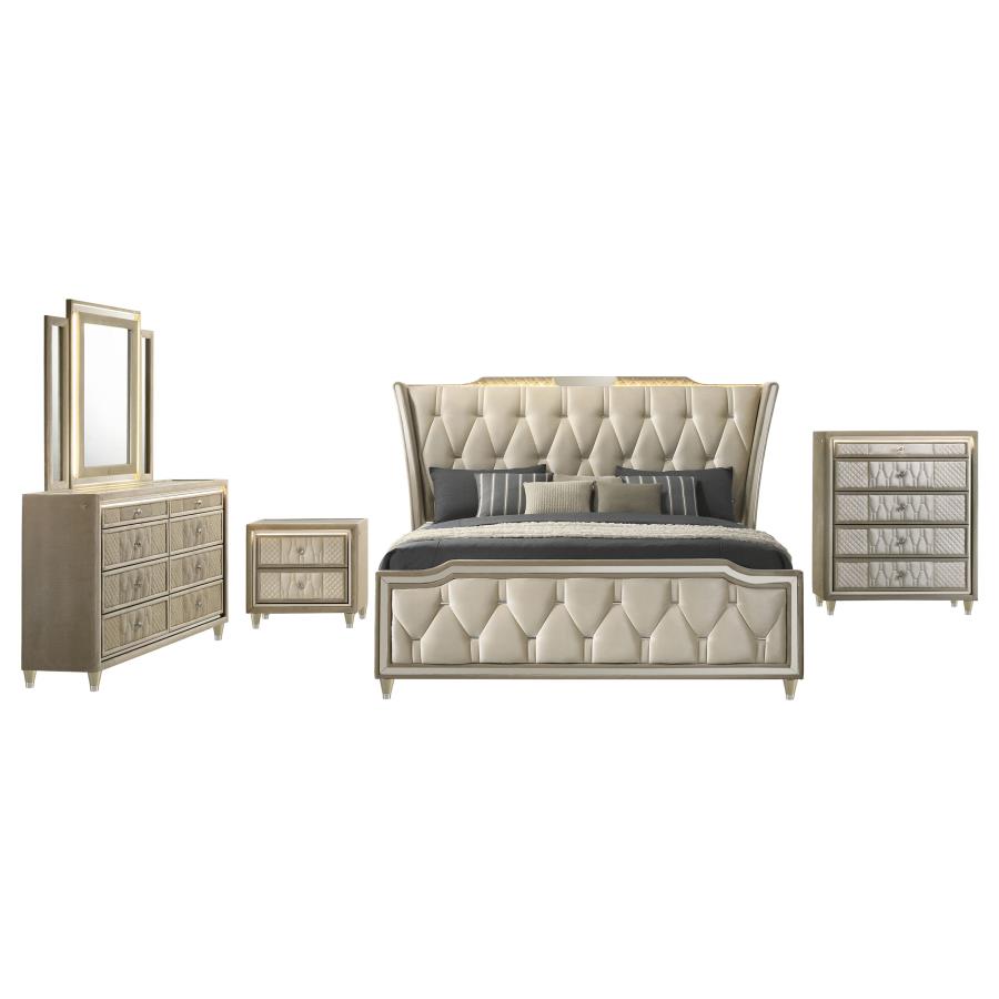 Lorient 5-piece Queen Bedroom Set Ivory and Camel view 2