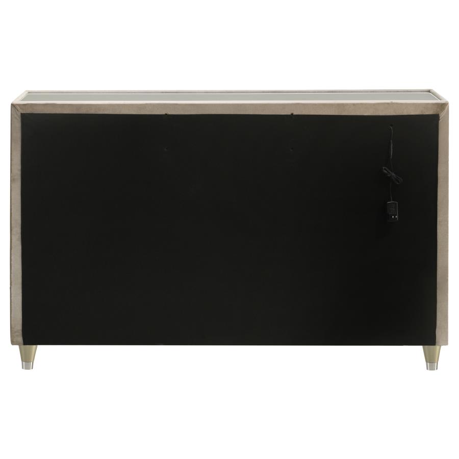 Lorient 8-drawer LED Bedroom Dresser Cabinet Ivory and Camel view 7
