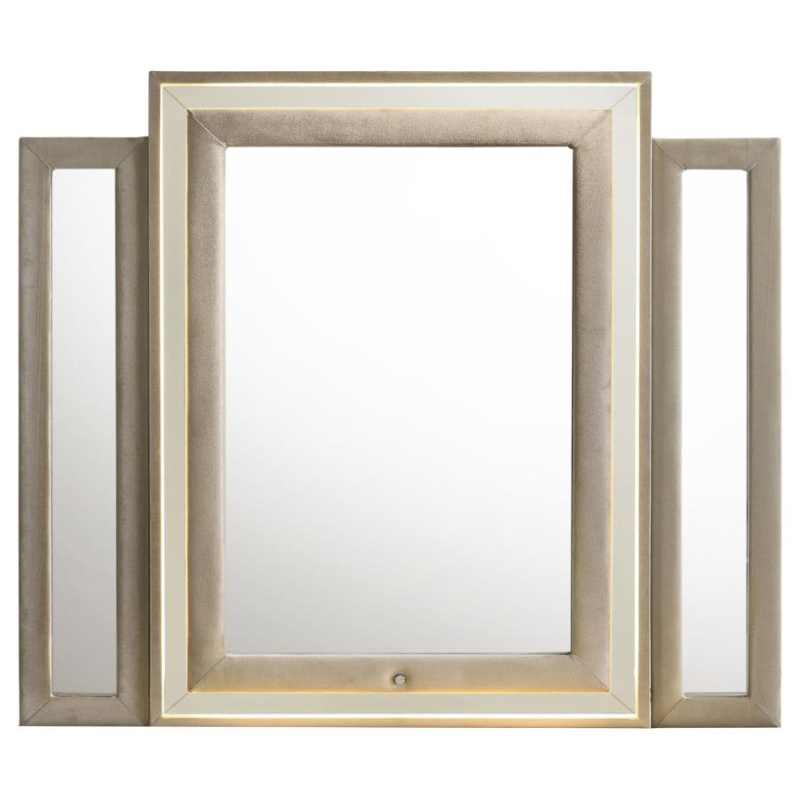 Lorient LED Dresser Mirror Ivory and Camel view 3