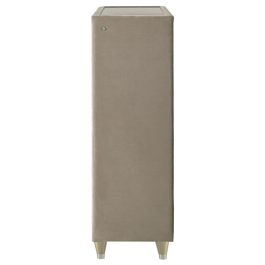 Lorient 5-drawer LED Chest of Drawers Ivory and Camel view 5