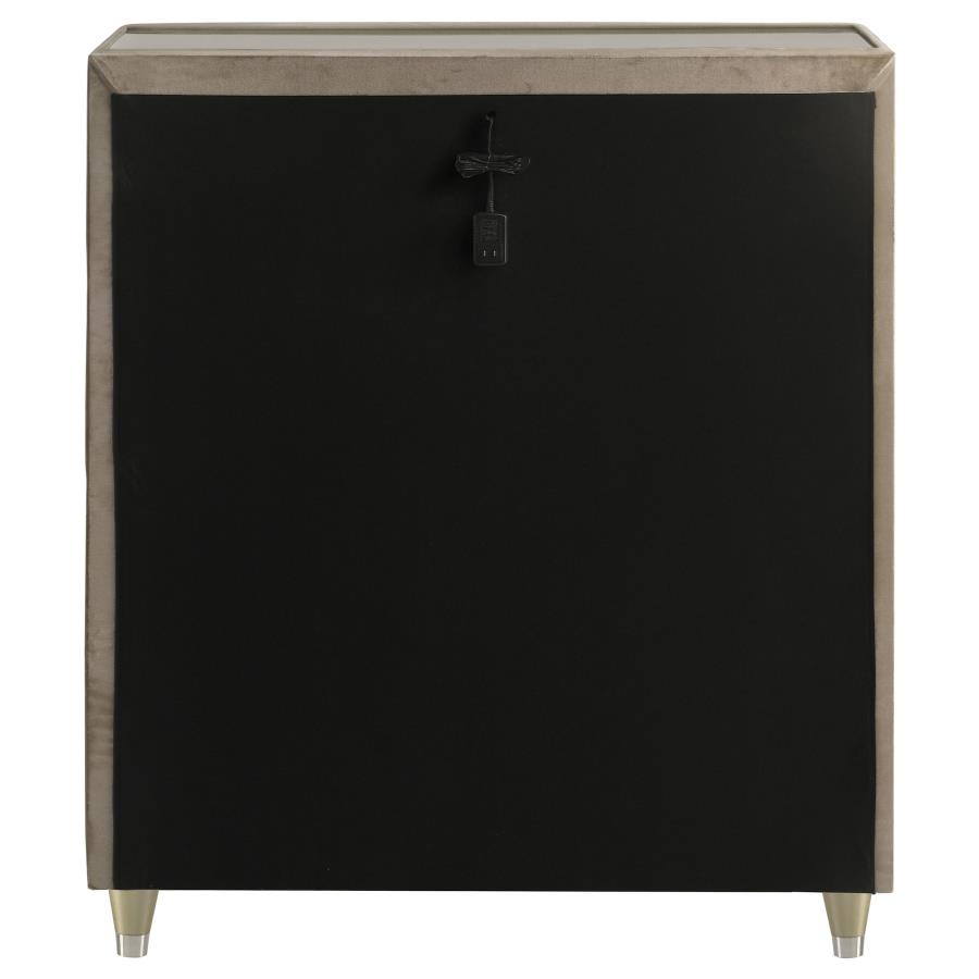 Lorient 5-drawer LED Chest of Drawers Ivory and Camel view 7