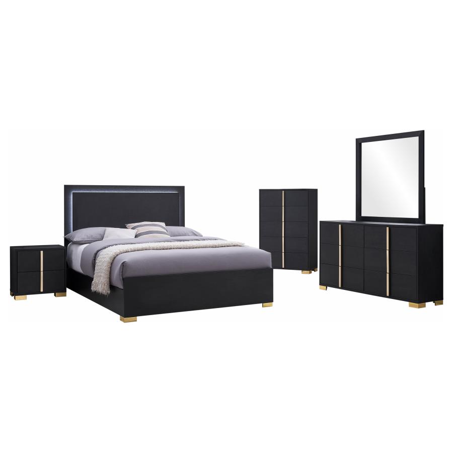 Marceline 5-piece Full Bedroom Set Black view 2