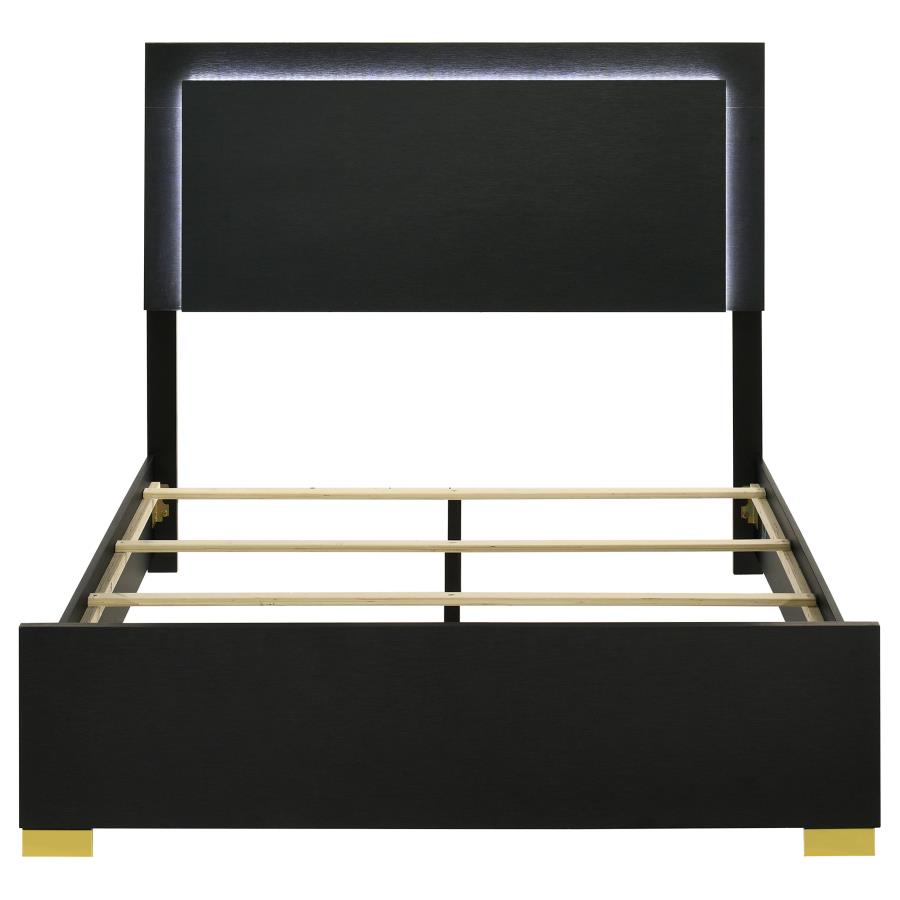Marceline Wood Full LED Panel Bed Black view 4