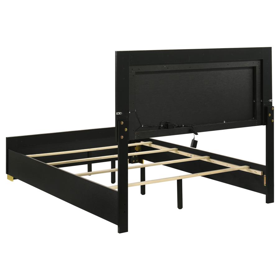 Marceline Wood Full LED Panel Bed Black view 5