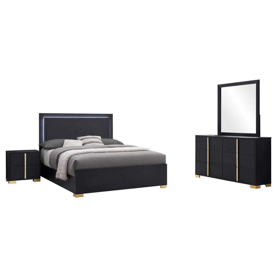 Marceline 4-piece Eastern King Bedroom Set Black view 2