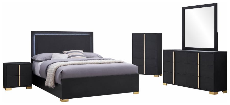 Marceline 5-piece Eastern King Bedroom Set Black view 2