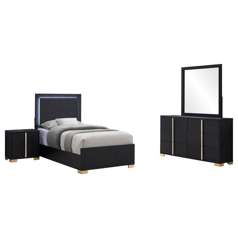 Marceline 4-piece Twin Bedroom Set Black view 2