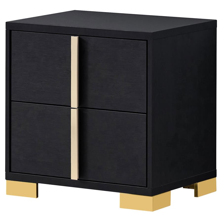 Marceline 2-drawer Nightstand Black view 4