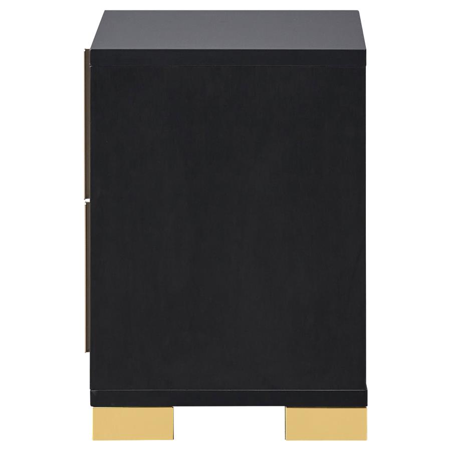Marceline 2-drawer Nightstand Black view 5