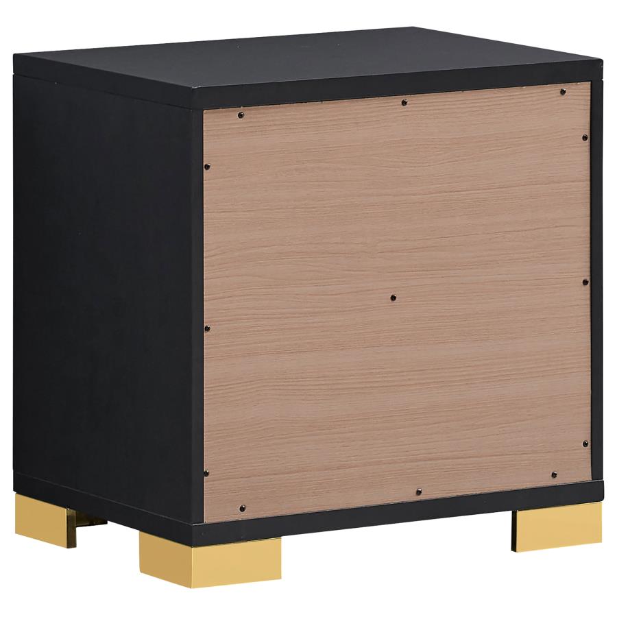 Marceline 2-drawer Nightstand Black view 6