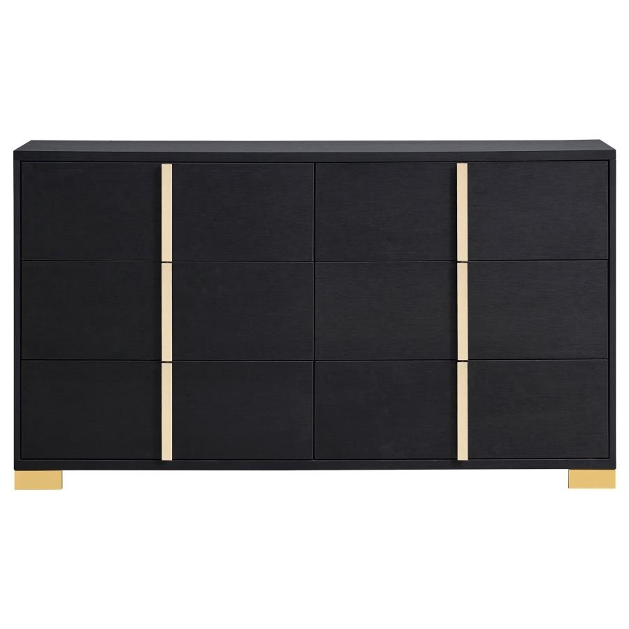 Marceline 6-drawer Dresser Black view 3