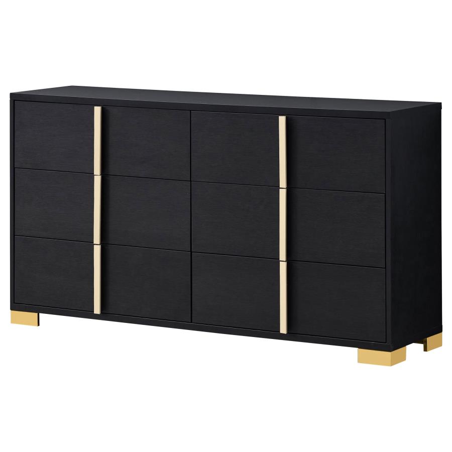 Marceline 6-drawer Dresser Black view 4