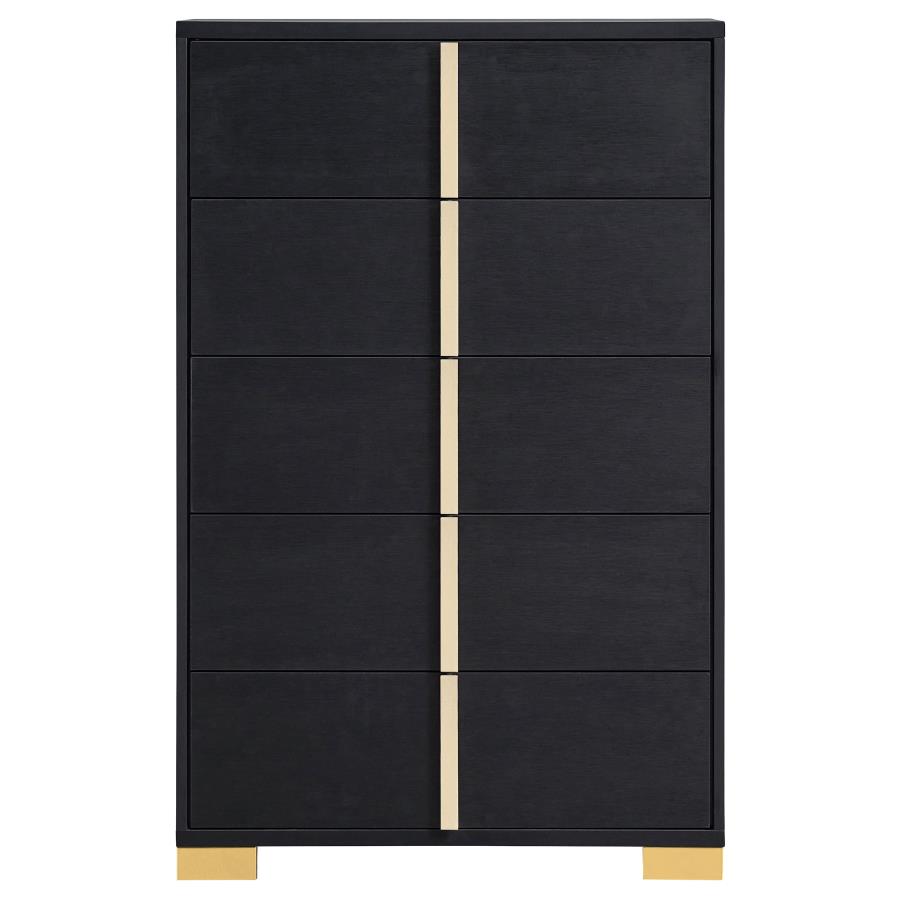 Marceline 5-drawer Bedroom Chest Black view 3