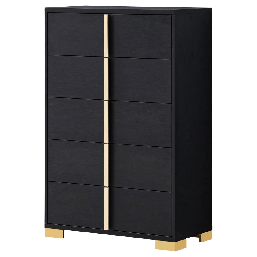 Marceline 5-drawer Bedroom Chest Black view 4