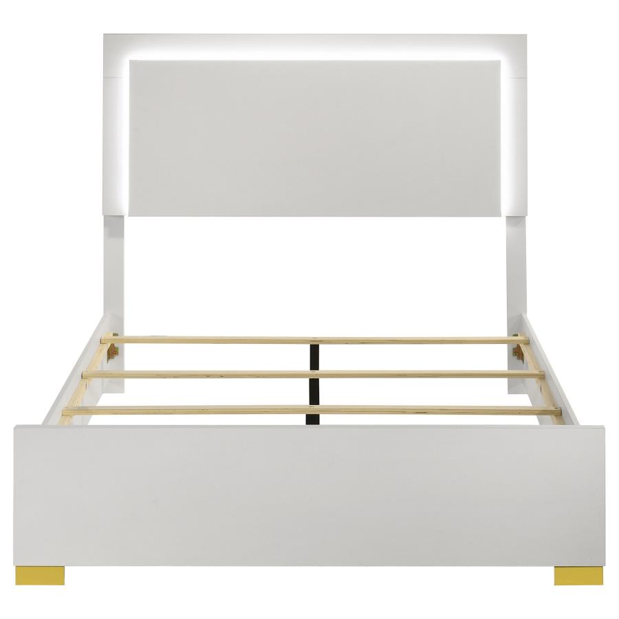 Marceline Wood Full LED Panel Bed White view 4