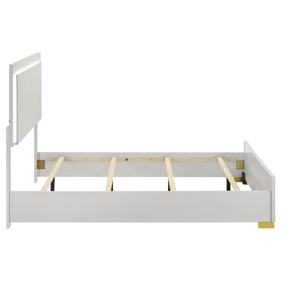 Marceline Wood Full LED Panel Bed White view 6