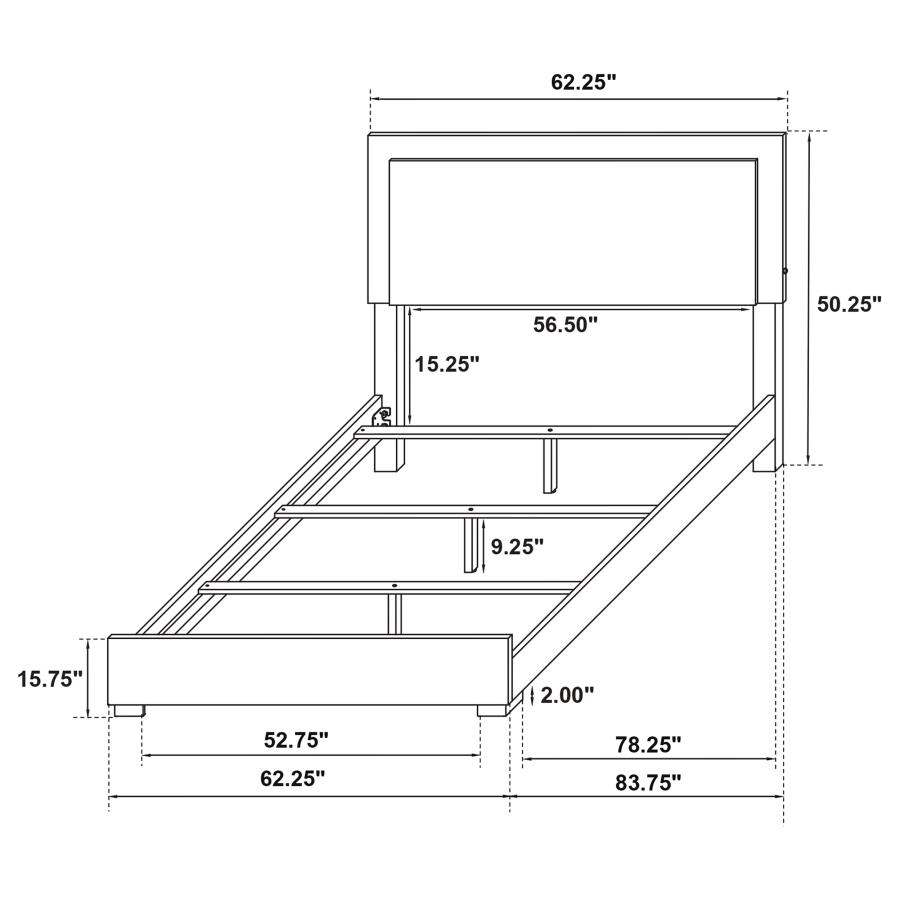 Marceline Wood Queen LED Panel Bed White view 6