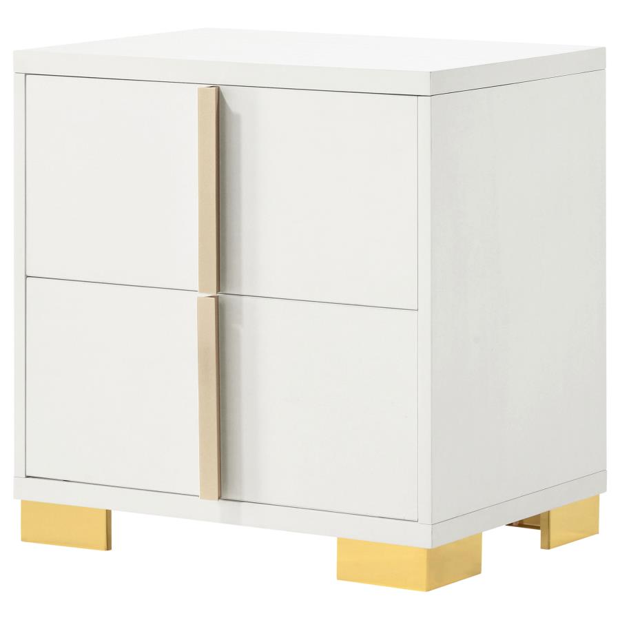 Marceline 2-drawer Nightstand White view 4