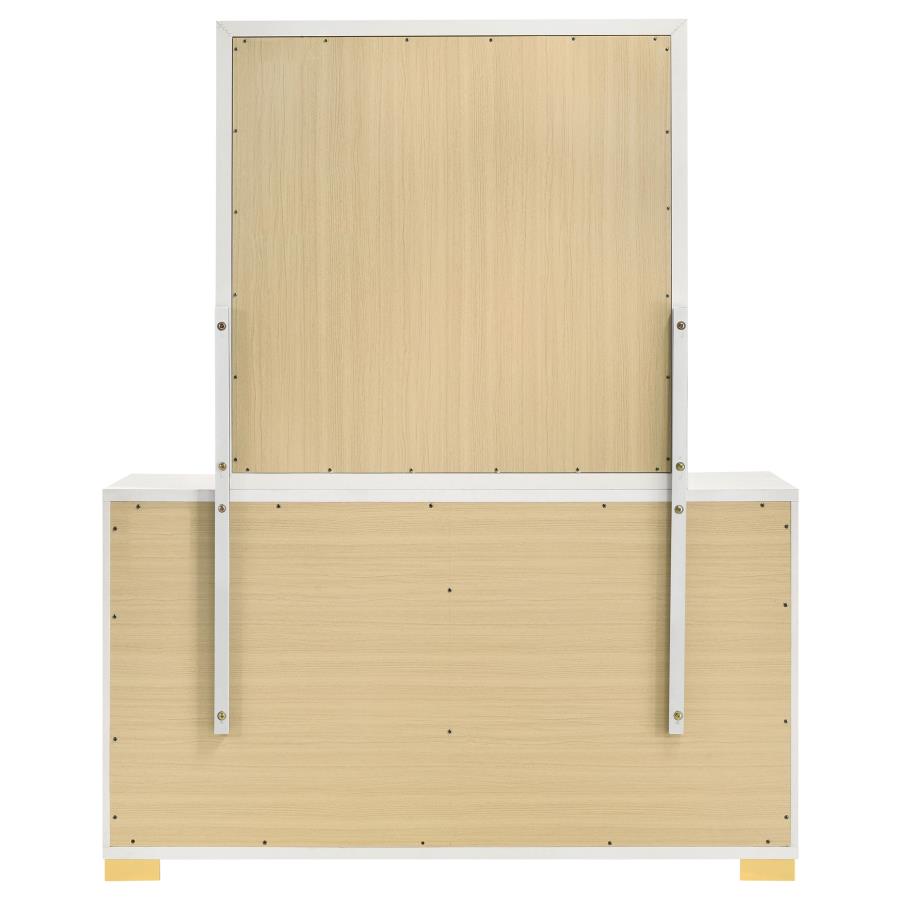 Marceline 6-drawer Dresser with Mirror White view 7