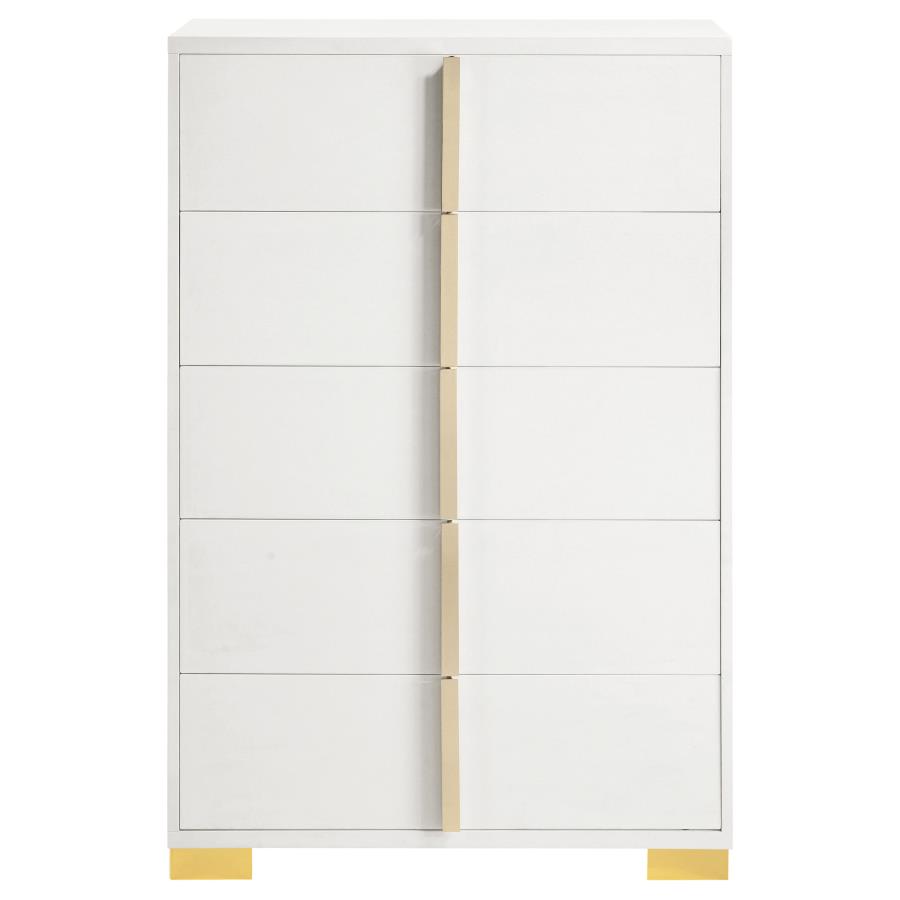 Marceline 5-drawer Bedroom Chest White view 3