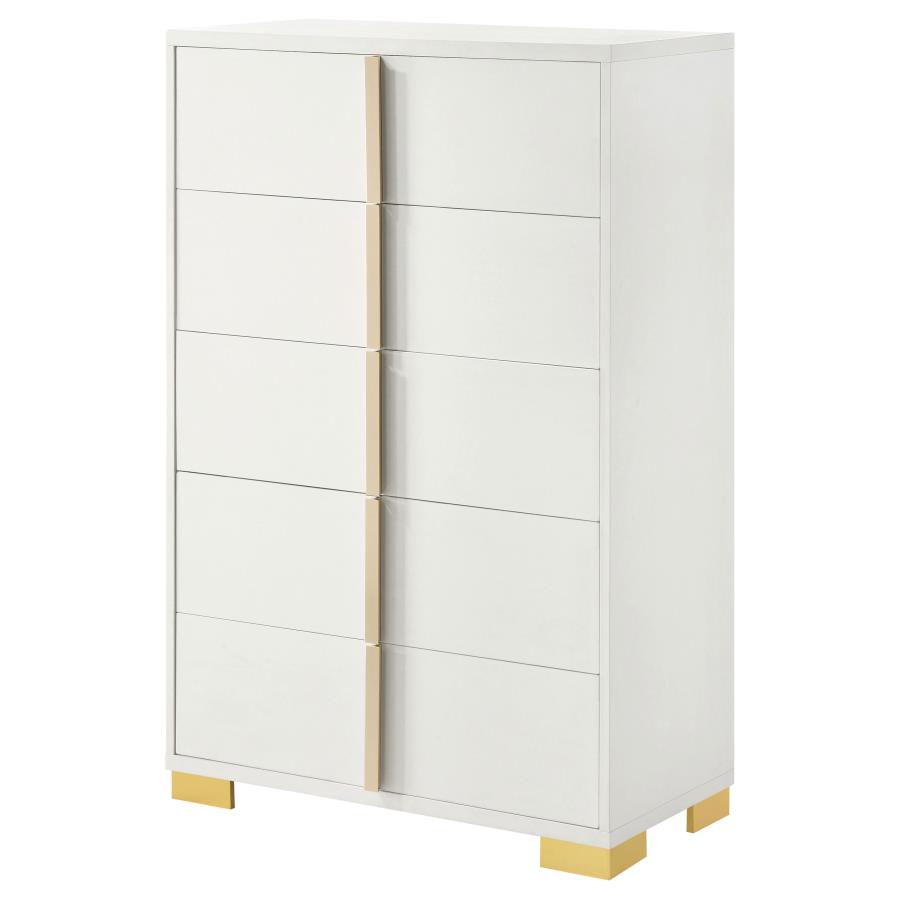 Marceline 5-drawer Bedroom Chest White view 4
