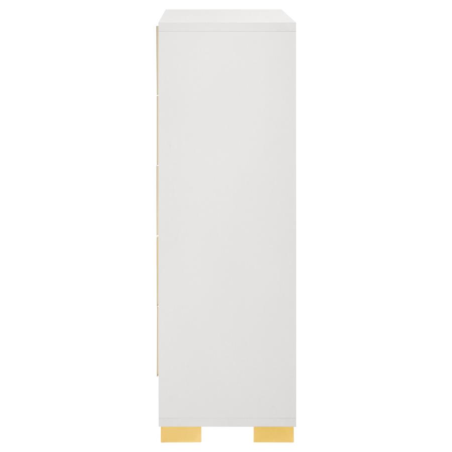 Marceline 5-drawer Bedroom Chest White view 5
