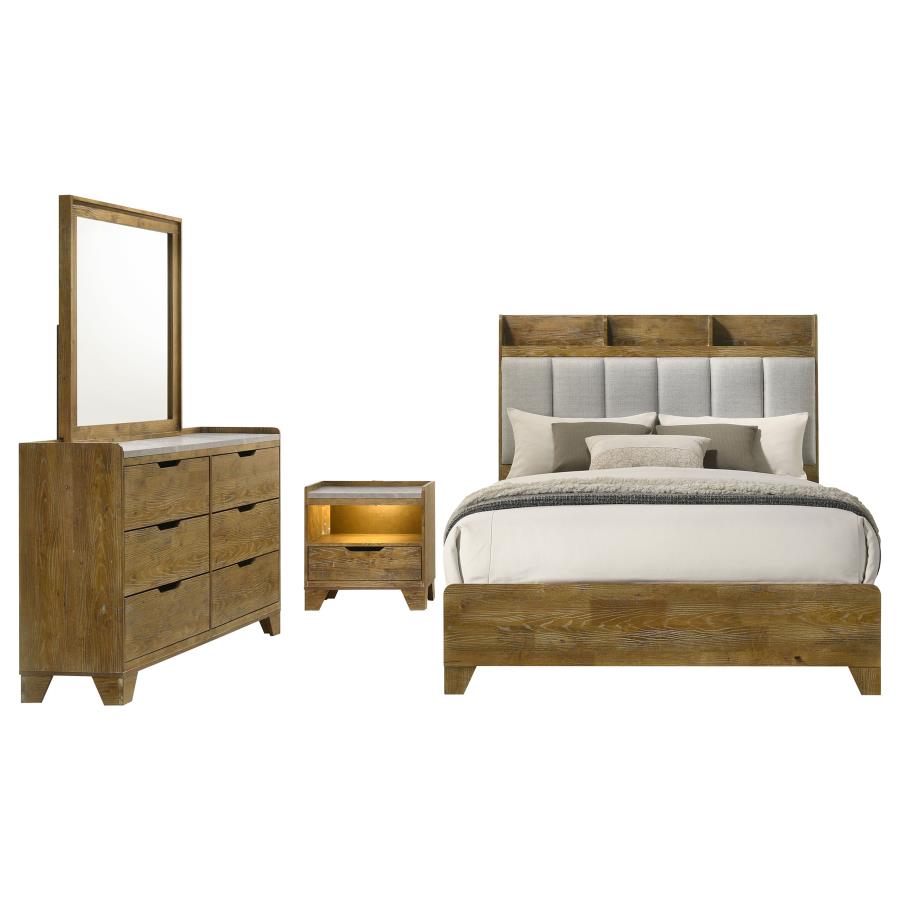 Henderson 4-piece Eastern King Bedroom Set Medium Oak view 2