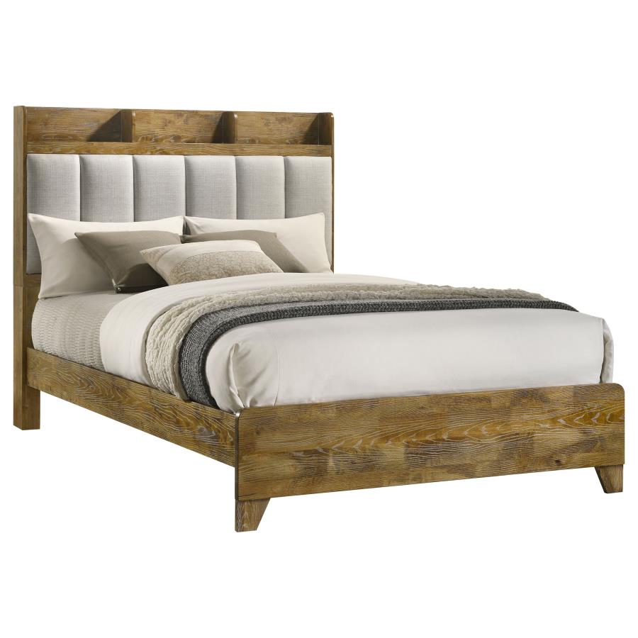 Henderson 57-inch Queen Bookcase Panel Bed Medium Oak view 3