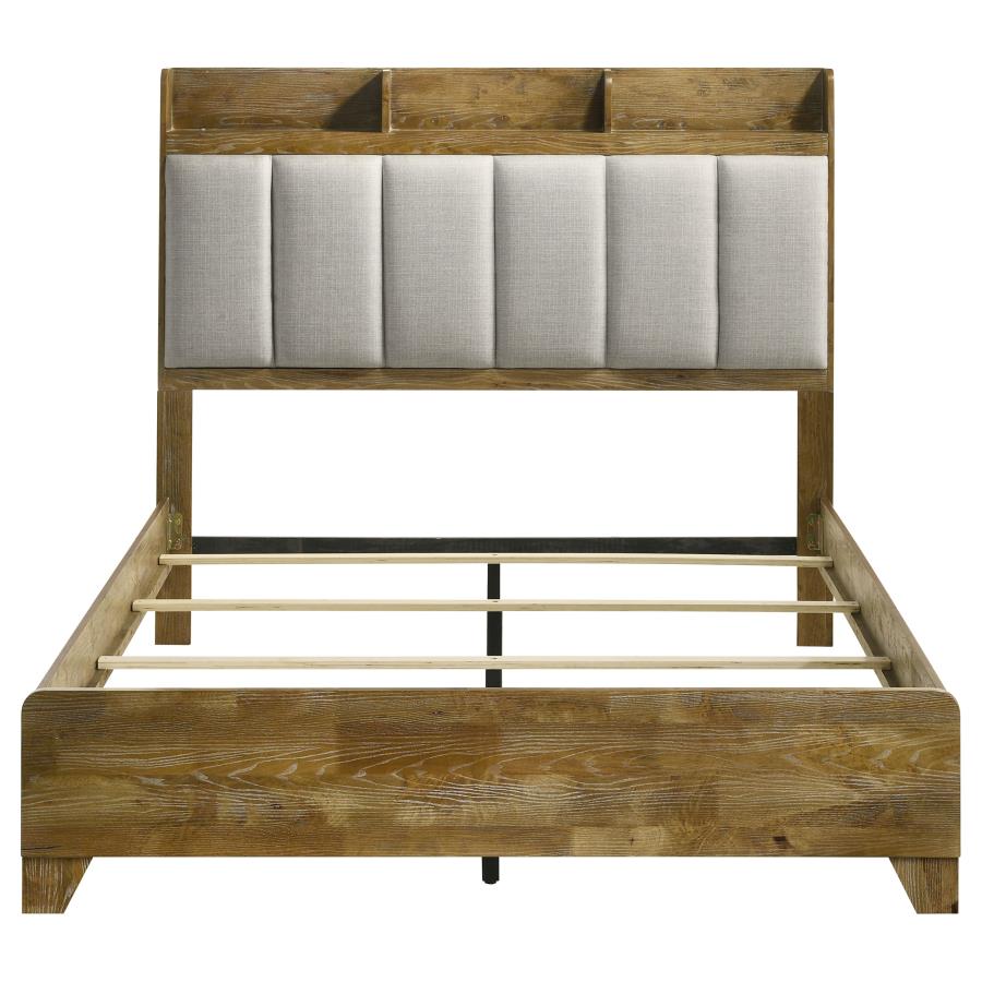Henderson 57-inch Queen Bookcase Panel Bed Medium Oak view 4