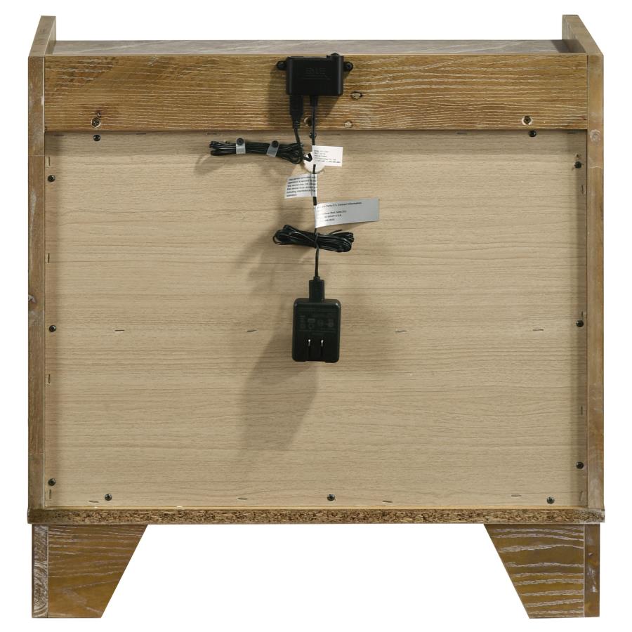 Henderson 1-drawer LED Nightstand Bedside Table Medium Oak view 5