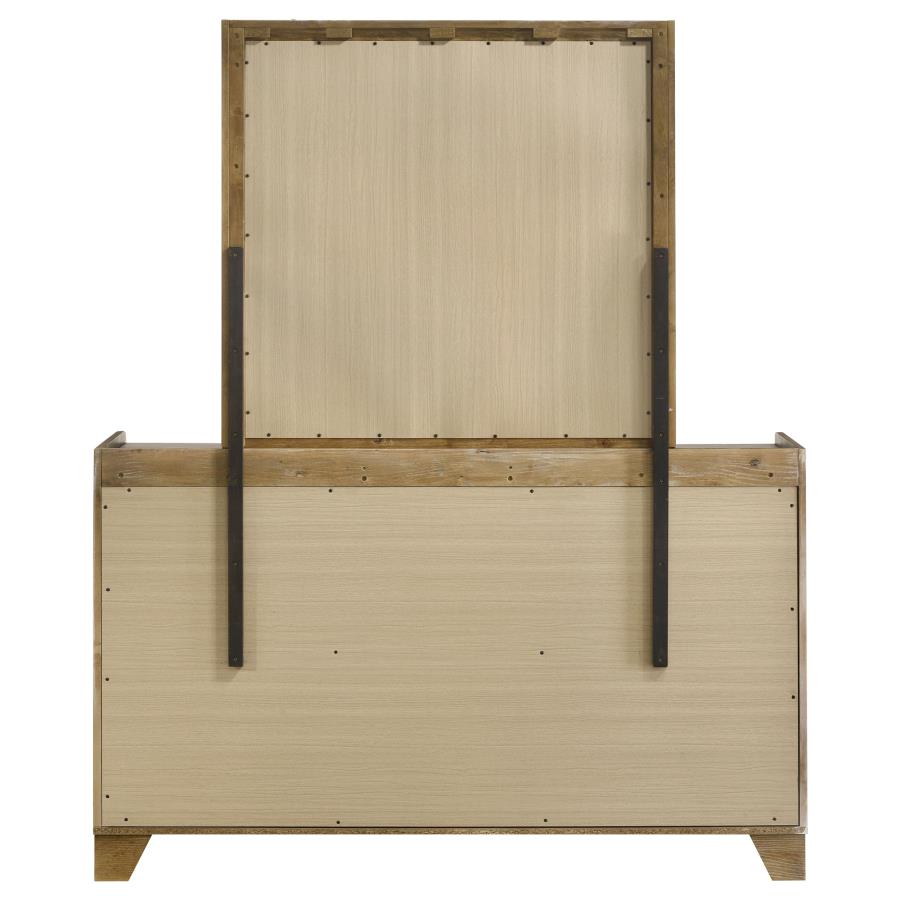 Henderson 6-drawer Bedroom Dresser with Mirror Medium Oak view 5