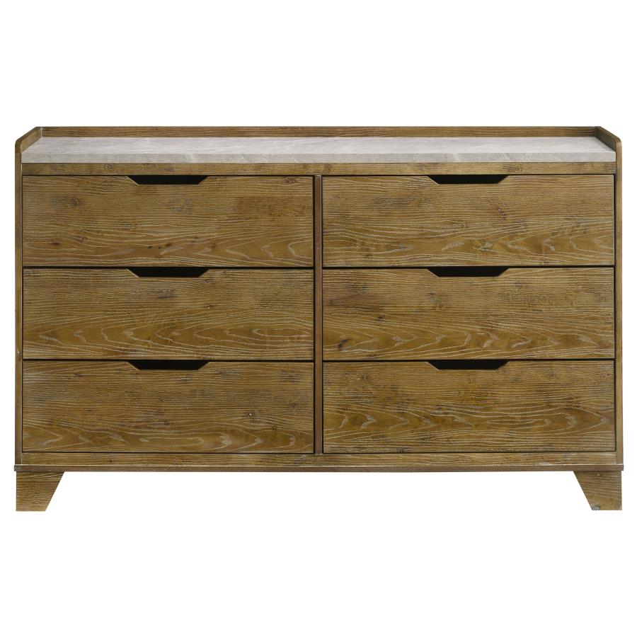 Henderson 6-drawer Bedroom Dresser Cabinet Medium Oak view 3