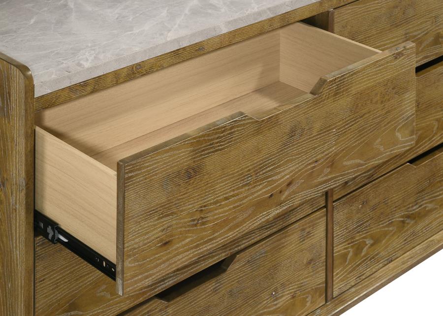 Henderson 6-drawer Bedroom Dresser Cabinet Medium Oak view 7