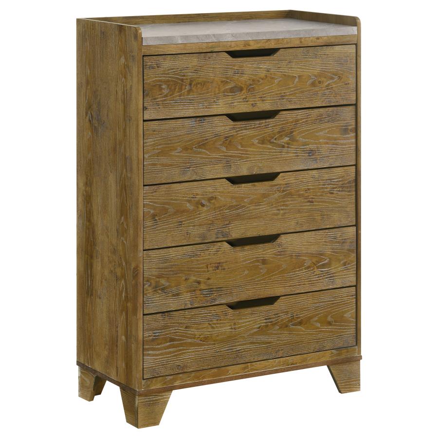 Henderson 5-drawer Bedroom Chest of Drawers Medium Oak