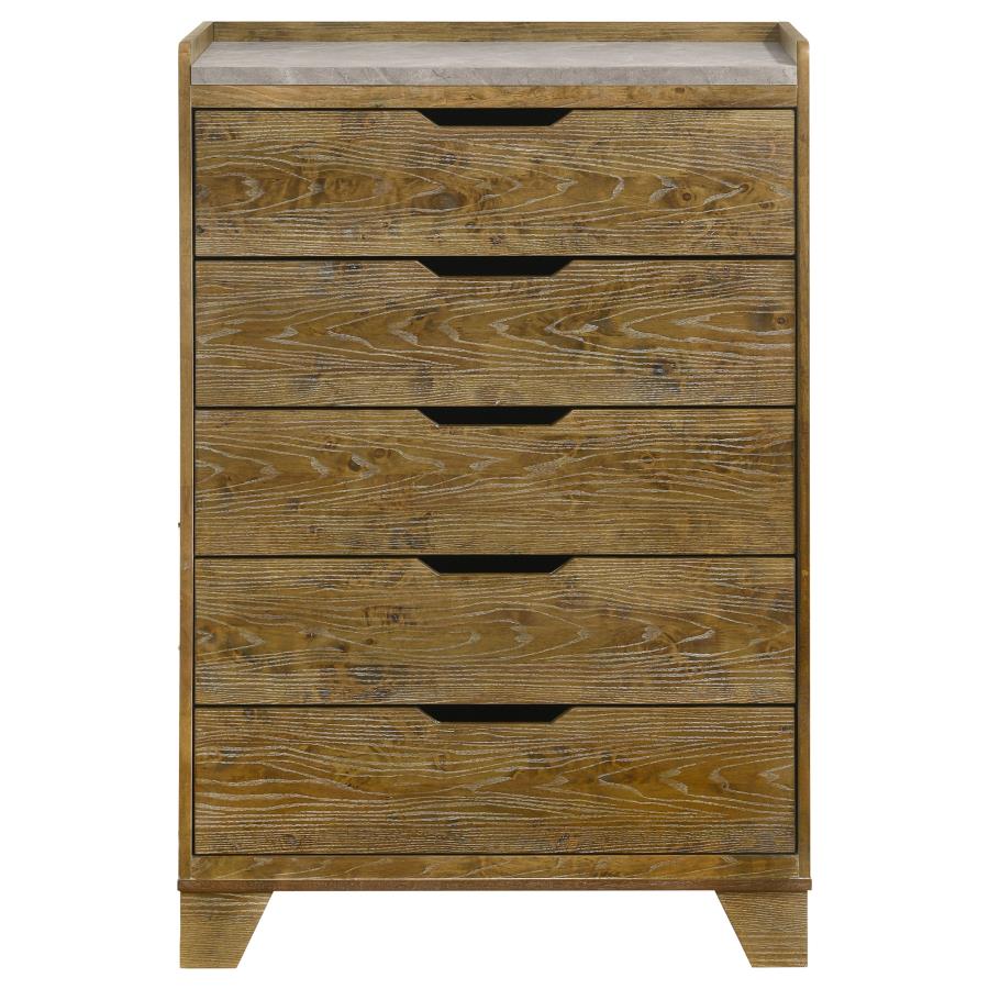 Henderson 5-drawer Bedroom Chest of Drawers Medium Oak view 3