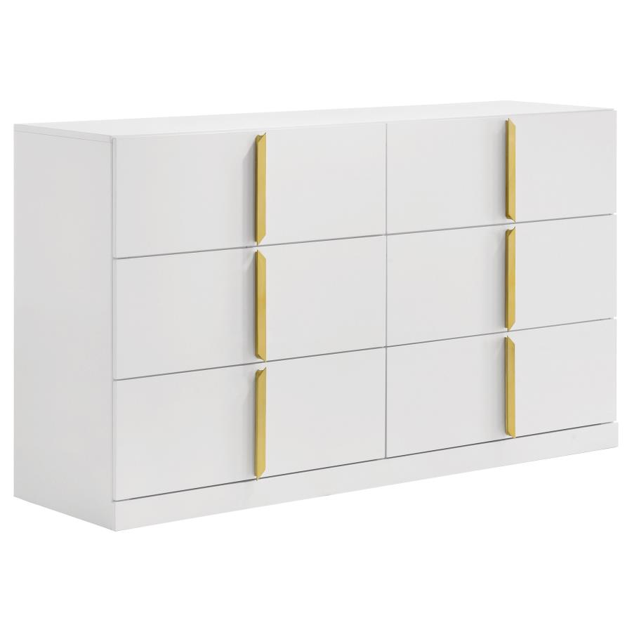 Ines 4-piece Eastern King Bedroom Set Grey and White High Gloss view 7
