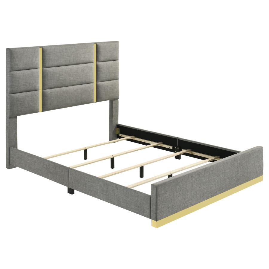 Ines 4-piece Queen Bedroom Set Grey and White High Gloss view 3