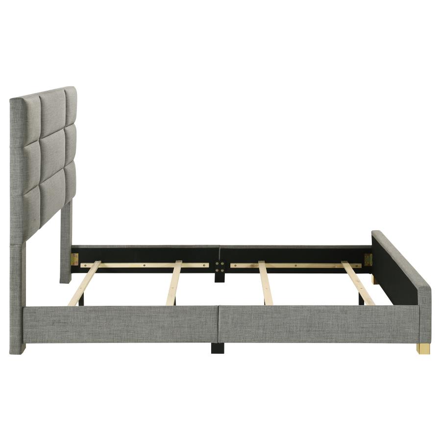 Ines 56-inch Fabric Upholstered Queen Panel Bed Grey view 6