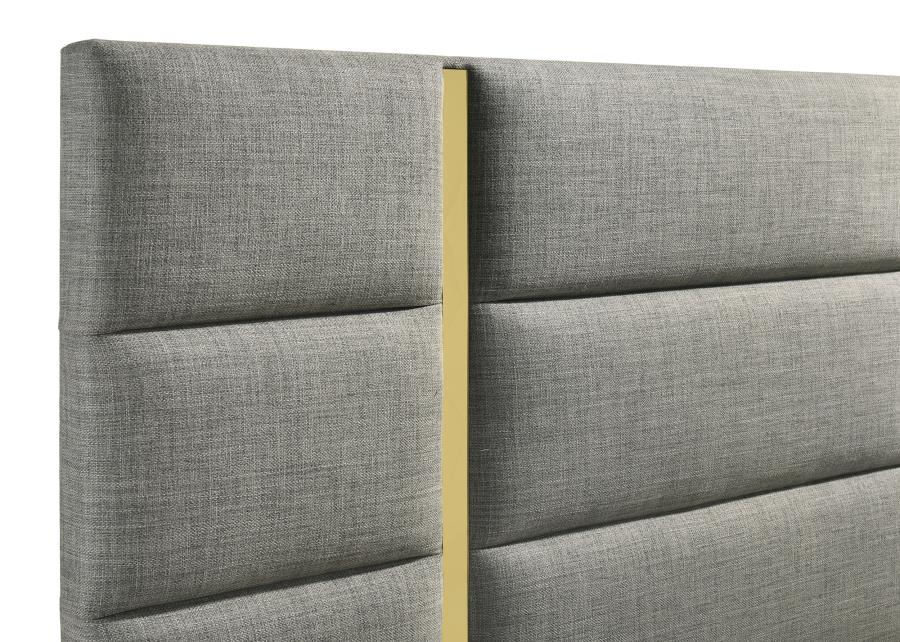 Ines 56-inch Fabric Upholstered Queen Panel Bed Grey view 7