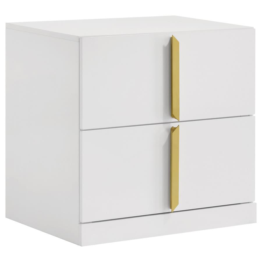 Ines 5-piece Queen Bedroom Set Navy and White High Gloss view 5