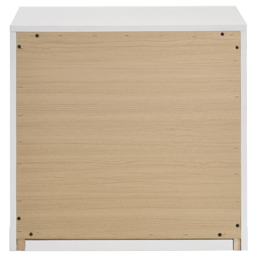 Ines 2-drawer Nightstand Bedside Table White High Gloss view 5